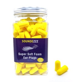 SoundEzzz Foam In-Ear Noise-Canceling Earplugs 100 Pairs Yellow