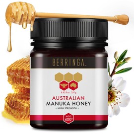 Berringa Manuka Honey Organic MGO 400+ High Strength, Supports General Wellbeing & Digestive Balance - 100% Raw, Pure & Unfiltered, Sustainably Sourced from Australia - (8.82 oz)