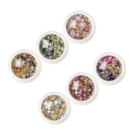 Healeved 6sets Rhinestone Nail Art Supplies for Women Mixed Styles DIY Manicure Decorations and Lightweight Manicures Accessories for Home Professional Use