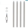 Brushed Nickel M12 Threaded Extension Rod for Pendant Light, Island