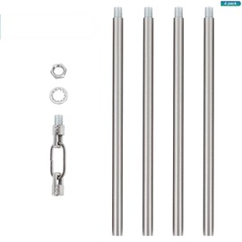 Brushed Nickel M12 Threaded Extension Rod for Pendant Light, Island Lighting, Chandeliers,lighting fixture downrods & stems,10 Inches