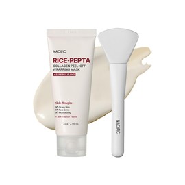NACIFIC Rice Pepta Collagen Peel-Off Wrapping Mask 2.46oz 70g, Facial Mask Pack, Firming, Elasticity, Pore Minimizing, Glowy Glass Skin, Korean Skincare