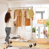 Ekisemio Rolling Clothes Rack Load 450 LBS, Heavy Duty Garment