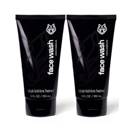 Black Wolf Men’s Charcoal Powder Face Wash - 5 Fl Oz, 2 Pack - Facial Cleanser Removes Unwanted Impurities from Your Skin & Soothes Irritation