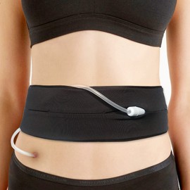 Comfortable Peritoneal Dialysis Belt PD Catheter Holder with Slits Waistband Fanny Pack Feeding Tube G-Tube PEG Accessories Safety Secure Patients Nuring Black,Medium(29"-41")