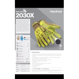 HexArmor ☀️HexArmor RigLizard 2030 Silicone GripGlove A6 Cut Heat Impact 9/L
