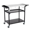 GarveeLife Outdoor Grill Table Cart with 4 Wheels, Stainless Steel