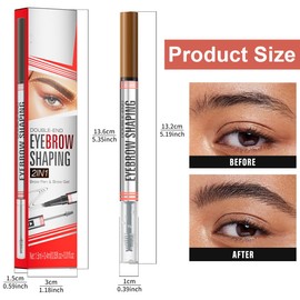GXGM 2 Stück Microblading Augenbrauenstift Wasserfest, Augenbrauen Stift, 2-in-1 Augenbrauenstift mit 4-Zinken-Micro-Gabelspitzen, Augenbrauen-Formgel, Eyebrow Pencil
