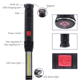 AIWMQYYF 2 Pcs Handheld Mobile Inspection Light Portable Work Light Inspection Lamp Emergency Light (Large Size)