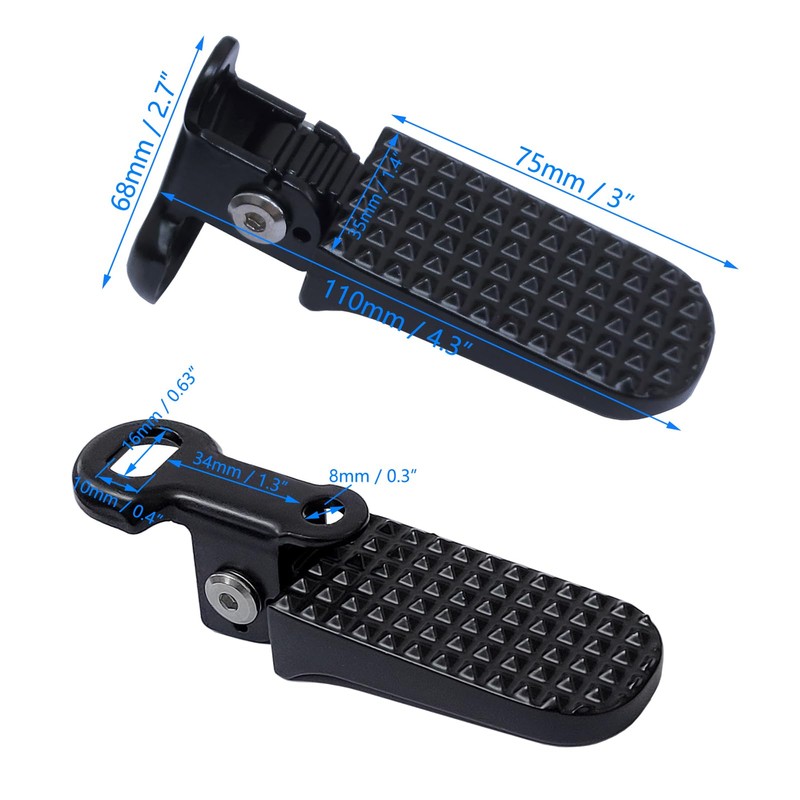 Auto-plaza Aluminium Alloy Non-Slip Bicycle Foot Pegs, Universal Fit, Rear,