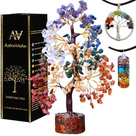 AstraVeda Crystal Tree, Tree of Life, 7 Chakra Tree, Feng Shui Tree, Healing Crystal, Gemstone Tree, Crystal Gifts, Healing Stones, Spiritual Gifts, 300 Beads