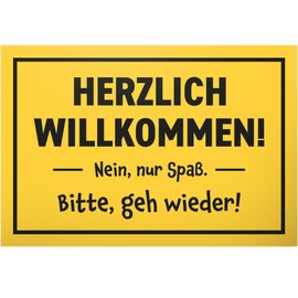 DankeDir! Willkommen/Geh Wieder - Sign 30 x 20 cm - Decorative Party Decoration Party Colleagues Friends Gift Idea - Door Sign Wall Decoration Saying Sign Birthday Gift Funny Saying