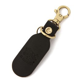 IL BISONTE Key Ring, Keychain, Leather, Genuine Leather, Cowhide Leather, Women's, Men's, Unisex, Black