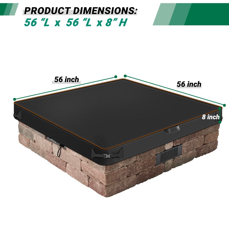 Fire Pit Cover Square for In Ground Firepit,420D Oxford Waterproof