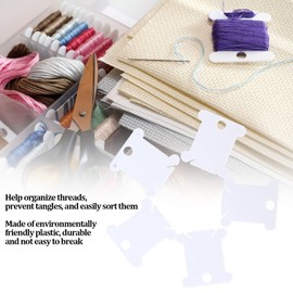 400pcs Plastic Floss Bobbins, Embroidery Floss Organizer Cross Stitch Bobbin Floss Cards with Winder for Cross Stitch Thread Craft DIY Sewing Storage