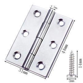 Gativs Stainless Steel Hinge Pack of 20 Stainless Steel Hinges Connectors Door Hinges Folding Hinges Stainless Steel Door Hinge with 144 Pieces Screws for Cabinet Window