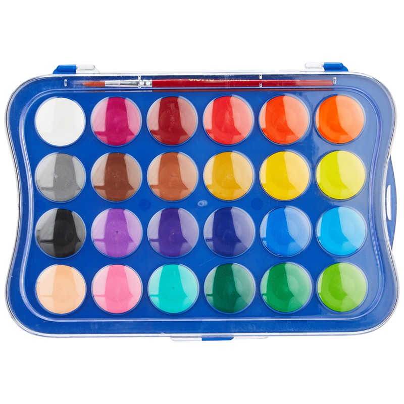 GIOTTO acquerelli in 24 Colori, pastigle da 30mm, Con pennello