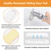 MOROBOR Self-Stick Oval Sliding Door Pulls, 4pcs Warm White Aluminum