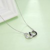 Double Horseshoe White and Black Crystal Horse Hoof Pendant Necklaces