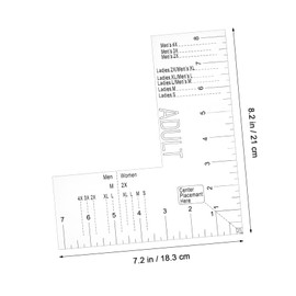 DOITOOL 2 Pcs Shirt Ruler Alignment Guide Acrylic Clothing Chart for Precise Measurements Durable T Shirt Measure Tool for Home Embroidery and Sewing