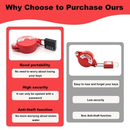 smseace 2Pack Gate Valve Lockout Device with Coded Lock suited for 1to2-1/2"gate valve handles Gate Valve Lockout Water Spigot Lock for outdoor faucet Water Spigot Faucet Devices