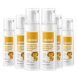 Clinikid Organic Newborns Cradle Cap Shampoo, Natural Dry Scalp Shampoo, Soothes, Itchy, Sensitive, Eczema Prone Skin, 5.07 Fl Oz (6)