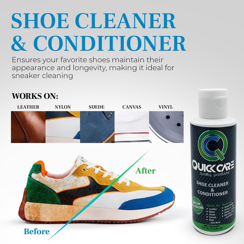 QuickCare Shoe Cleaning Kit, All-in-One Cleaning Shoes for Sneakers, 4