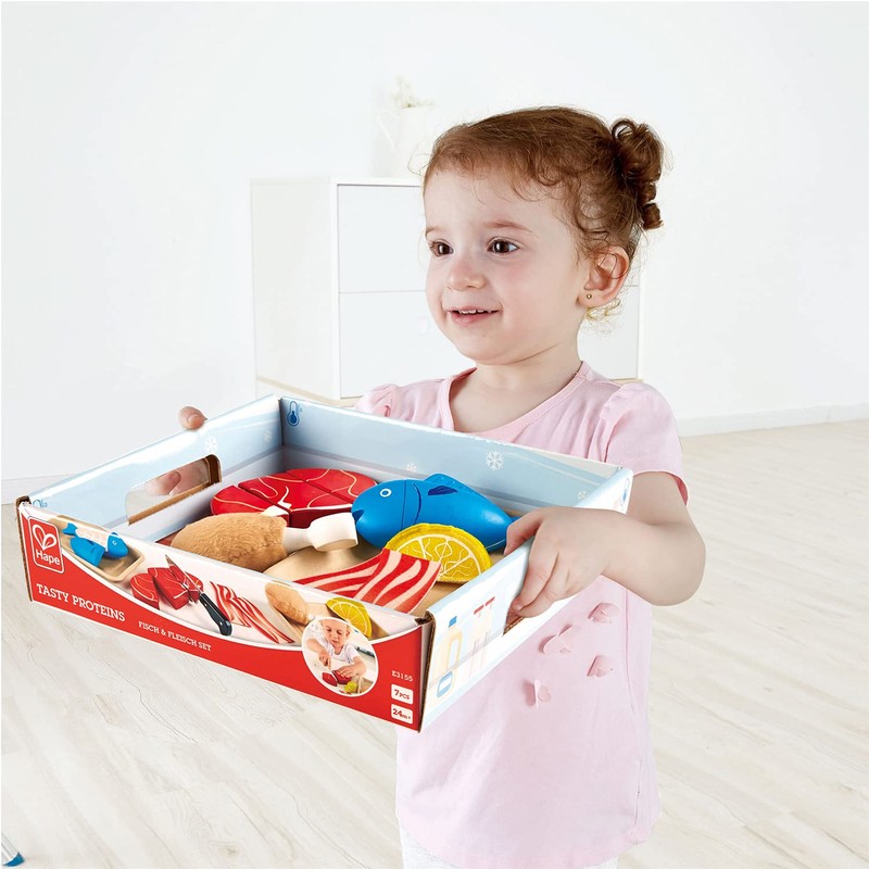Hape Tasty Proteins Set | Wooden Pretend Play Food Set