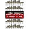 40Pcs 46-Grit Diamond Grinder Bit 1/8" Shank Compatible with Dremel