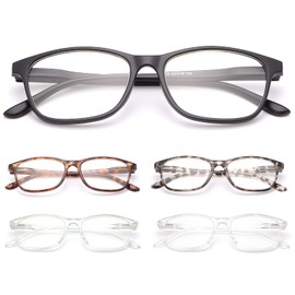 5 Pack Reading Glasses Blue Light Blocking Comfort Spring Hinge Readers for Men and Women Anti Glare UV Filter Lightweight Eyeglasses, Assorted Colors, 5 Pairs Unisex Fashion Presbyopic Eyewear 3.0