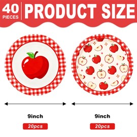 40 Pcs Fall Thanksgiving Apples Paper Plates