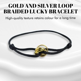 CAIHINIER Pack of 2 Sailing Rope Bracelets, Minimalist Bracelet, Pair of Bracelets, Cord Bracelet Ring in Gold and Silver, 100% Waterproof & Adjustable, Thanksgiving, Christmas, Birthday Gift, braided