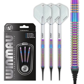 WINMAU Darts Solaris Urban 19g Barrel / 21g Full Weight Professional Soft Tungsten Tip Dart Set Flights and Shafts
