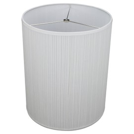 FenchelShades.com 14" Top Diameter x 14" Bottom Diameter 17" Height Cylinder Drum Lampshade USA Made (Pleated White)