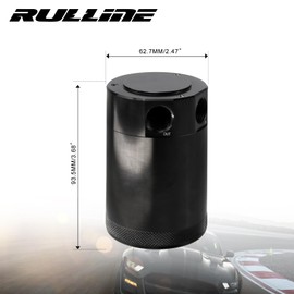 RULLINE Oil Separator Co. Oil Separator 3.0 Baffled Oil Catch Can Compatible with 2020-2022 GT500 Passenger Side (Black)