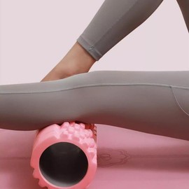 Pilates Yoga EVA Double Bump Slim Massage Roller Foam Roller Blue (45cm)