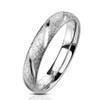 Bungsa® Sandblasted Stainless Steel Ring Diamond Cut Silver Narrow 49-70
