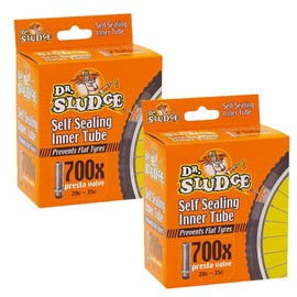 2 x Dr Sludge Self Sealing Road Bike Inner Tube 700 puncture repair Schrader