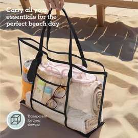Brook + Bay Clear Tote Bag - Transparent Bag, See Through Bag, Waterproof, Clear Travel Bags for Women for Concerts, Beach