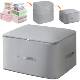 Space Saving Self Compression Storage Bag, Dust-Proof Compression Mobile Storage Bag, Heavy-Duty Storage Tote Bag, Travel Luggage Storage Bag, Suitable For Blankets, Clothes, Bedding(54×42×60CM Gray)