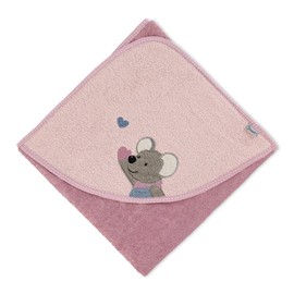 Sterntaler Mabel Hooded Bath Towel Age 0 Months +, 80 x 80 cm, Pink