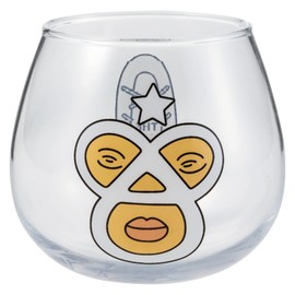 Sunart SAN3613 Funny Tableware, STRONGEST Maskman, Wobble Glass, Transparent