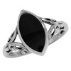 Silvershake 14x7MM Natural Marquise Shape Black Onyx 925 Sterling Silver
