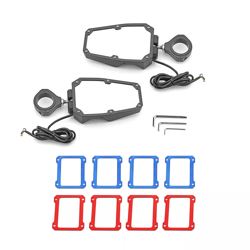 DYSO UTV Rear View Side Mirrors with LED Rock Light