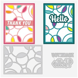 GLOBLELAND 2Pcs Lines Frame Background Cutting Dies Metal Blessing Words Embossing Stencils Die Cuts for Paper Card Making Decoration DIY Scrapbooking Album Craft Decor