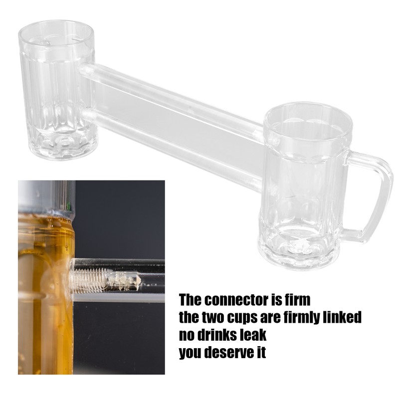430ml Beer Mug Double Conjoined Beer Glass Drop Resistant Acrylic