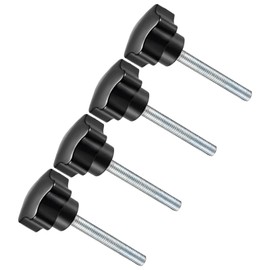CoCud 4pcs M8 x 50mm Male Thread 38mm Head Plastic Thumb Screw Grip Hand Knob Screw Bolt Black for Lathe Machine