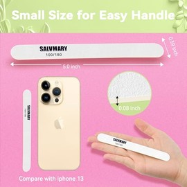Limas de uñas pequeñas desechables profesionales de grano 100/180 de doble cara de doble cara para uñas, herramientas de manicura y pedicura, 50 unida