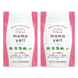 ママエール 2袋 60日分 葉酸 高配合 480μg 妊婦 妊娠 妊活 サプリメント 鉄 カルシウム ビタミン10種類 ミネラル 国産野菜22種 配合 1か月分×2袋セット