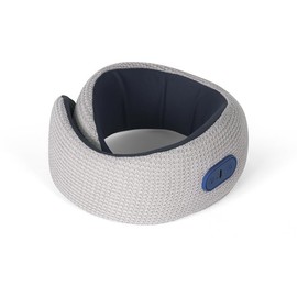 Portable Rechargeable Adjustable Airplane Neck Pillow Travel Pillow Vibration Massage Function, with Headrest to Support Head, Neck and Chin, Suitable for Home, Car, Office, Travel (Light Gray)